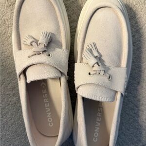 Converse Suede Loafers in Soft Beige (Light Dune)